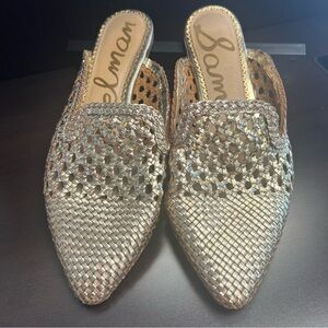 Sam Edelman Metallic Woven Mules